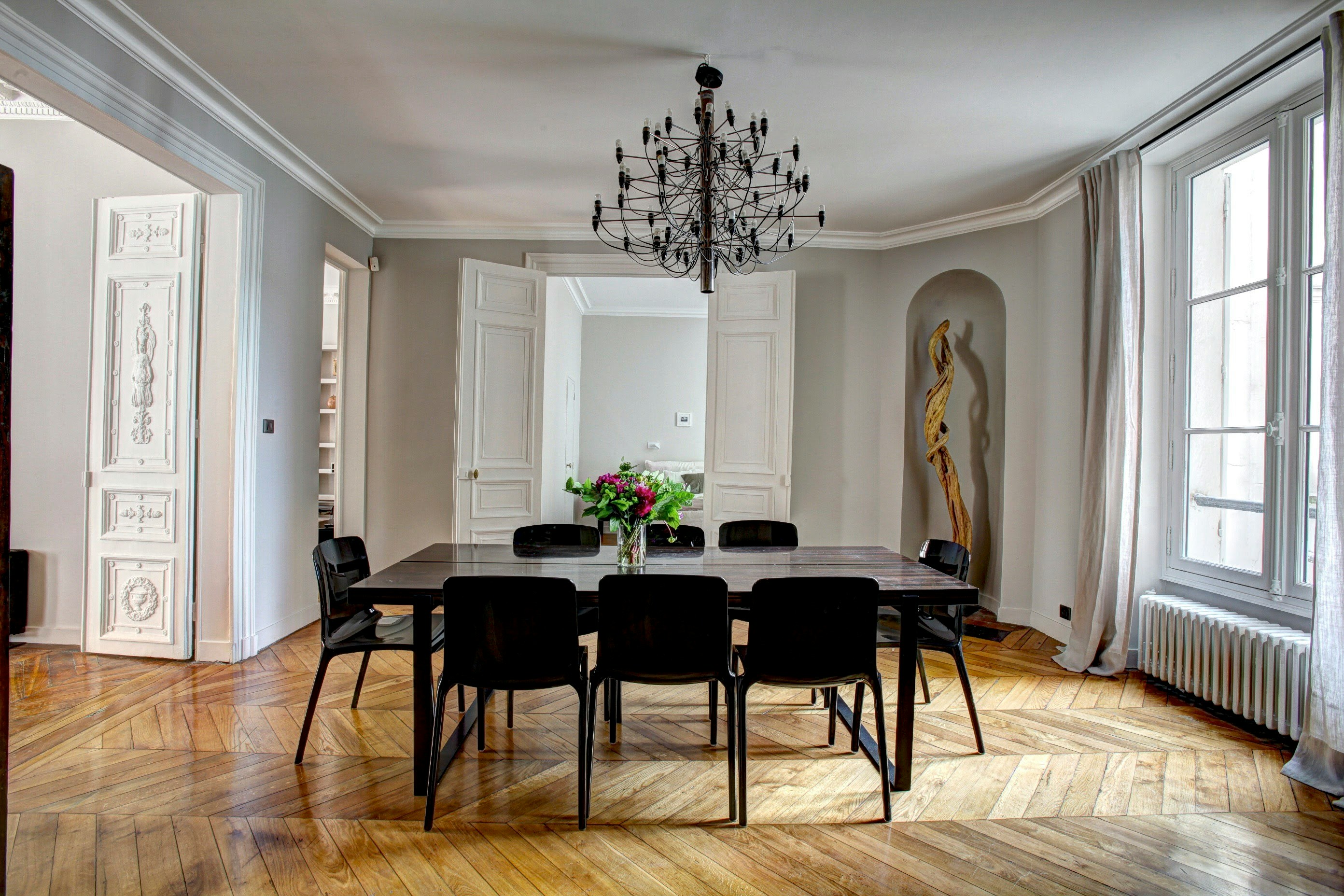 Executive office with dark paneling