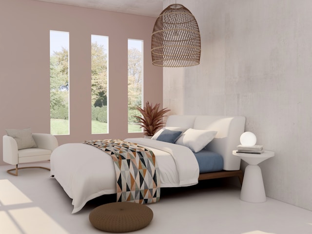 Serene bedroom with garden views